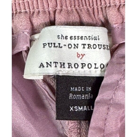Anthropologie The Essential Pull On Trouser Pants Tapered Womens XS Mauve - Picture 8 of 10